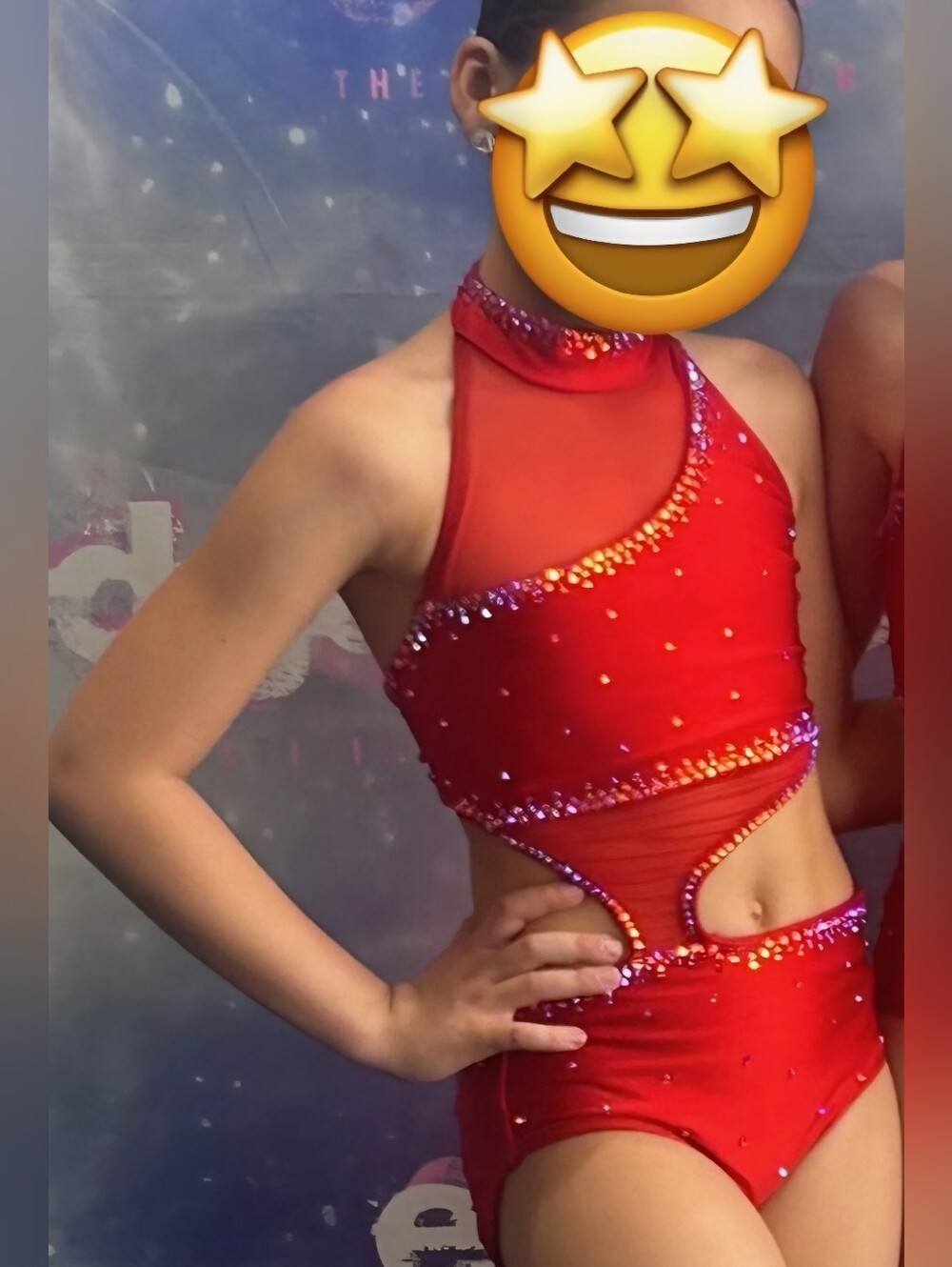 Ilogear Ruby Red Crystal-Embellished Dance Leotard